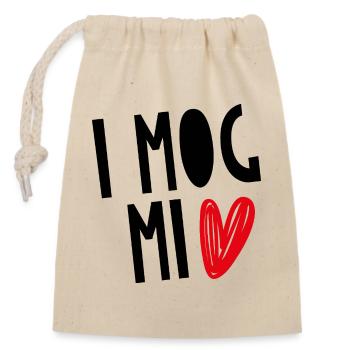" I MOG MI" - Verschließbarer Geschenkbeutel aus Baumwolle (14x20cm) - Natur - Vorne