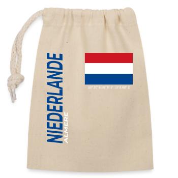 Almere - Verschließbarer Geschenkbeutel aus Baumwolle (14x20cm) - Natur - Vorne