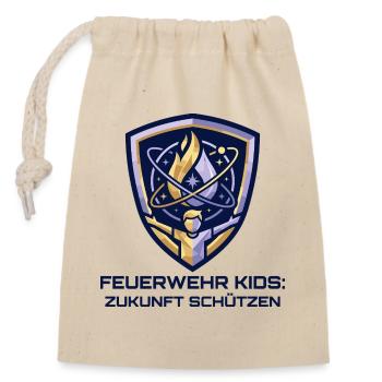 Blason des enfants des pompiers - Sac cadeau en coton avec cordon (14 x 20 cm) - nature - Devant