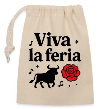 Motif Vive La Féria Taureau Banda Sud-Ouest - Sac cadeau en coton avec cordon (14 x 20 cm) - nature - Devant