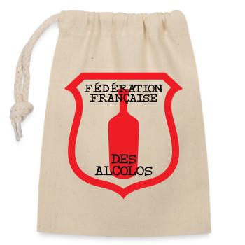 French Federation of Alcolos - Closable cotton gift bag (14x20cm) - nature - Front