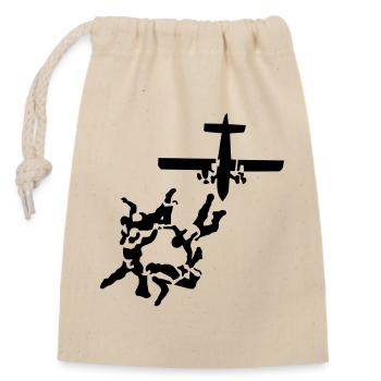 skydiving - Closable cotton gift bag (14x20cm) - nature - Front
