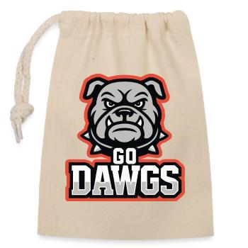Go Dawgs Bulldog Maskottchen-Football-Design - Verschließbarer Geschenkbeutel aus Baumwolle (14x20cm) - Natur - Vorne