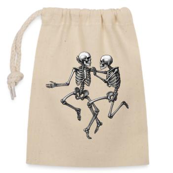 SKELETONS DANCER #2 - black & white - Sac cadeau en coton avec cordon (14 x 20 cm) - nature - Devant