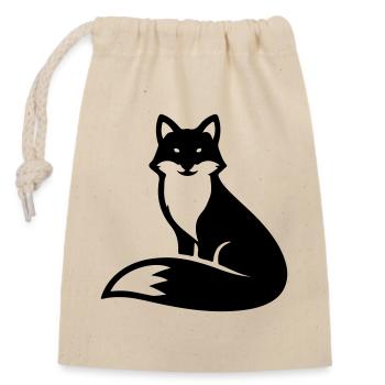 Animal renard - Sac cadeau en coton avec cordon (14 x 20 cm) - nature - Devant