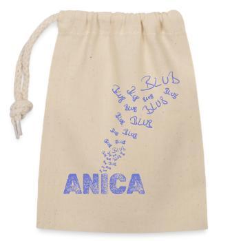 Anica als Segeln - Verschließbarer Geschenkbeutel aus Baumwolle (14x20cm) - Natur - Vorne