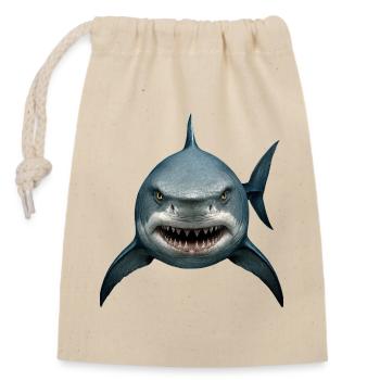 Hai Haifisch Kostüm Ozean Meerestier gefährlich - Verschließbarer Geschenkbeutel aus Baumwolle (14x20cm) - Natur - Vorne