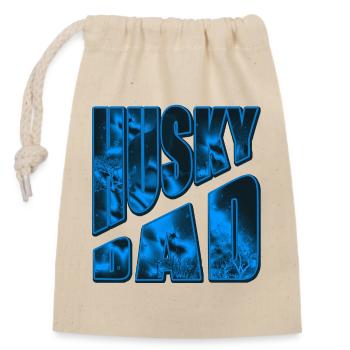 Husky Bad Neon Eisdesign - Verschließbarer Geschenkbeutel aus Baumwolle (14x20cm) - Natur - Vorne