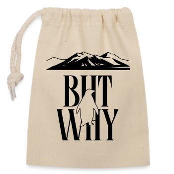 But Why Penguin Meme Minimalist Art - Closable cotton gift bag (14x20cm) - nature - Front