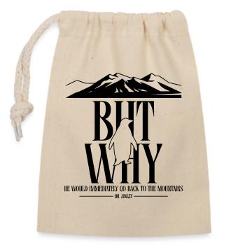 But Why Penguin Meme Minimalist Art - Closable cotton gift bag (14x20cm) - nature - Front