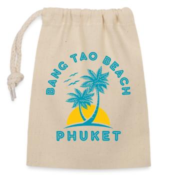 Phuket Palm Sonnenuntergangstee - Verschließbarer Geschenkbeutel aus Baumwolle (14x20cm) - Natur - Vorne