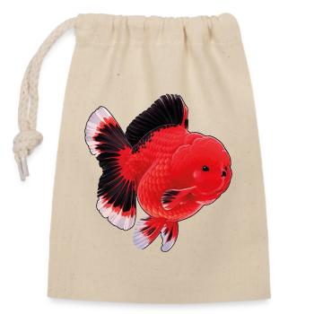 Poisson rouge Oranda de haute qualité Orange Noir - Sac cadeau en coton avec cordon (14 x 20 cm) - nature - Devant