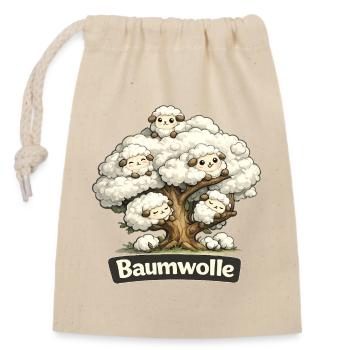 Cotton Sheep on Tree Pun Pun Shirt - Closable cotton gift bag (14x20cm) - nature - Front
