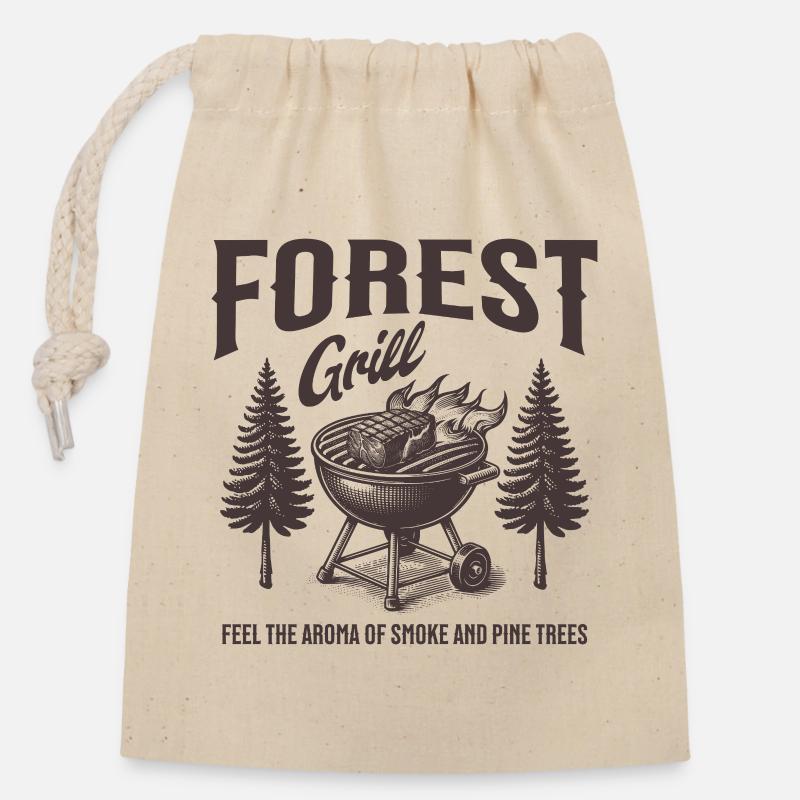Forest Grill Holzaromen - Verschließbarer Geschenkbeutel aus Baumwolle (14x20cm) - Natur