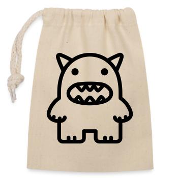 monster - Closable cotton gift bag (14x20cm) - nature - Front