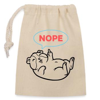 Guinea Pig Nope Colorful - Closable cotton gift bag (14x20cm) - nature - Front