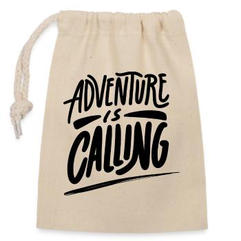Adventure is calling - Verschließbarer Geschenkbeutel aus Baumwolle (14x20cm) - Natur - Vorne