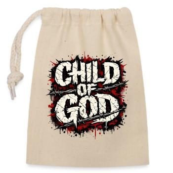 Enfant de Dieu - Sac cadeau en coton avec cordon (14 x 20 cm) - nature - Devant