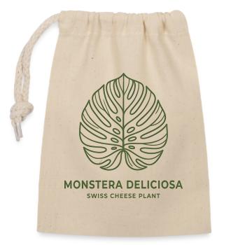 Monstera Deliciosa - Plante minimaliste de fromage suisse - Sac cadeau en coton avec cordon (14 x 20 cm) - nature - Devant