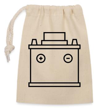 Car battery - Closable cotton gift bag (14x20cm) - nature - Front