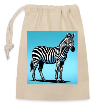 Zebra - Verschließbarer Geschenkbeutel aus Baumwolle (14x20cm) - Natur - Vorne