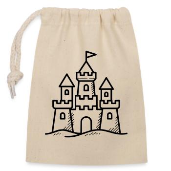 Château de sable - Sac cadeau en coton avec cordon (14 x 20 cm) - nature - Devant