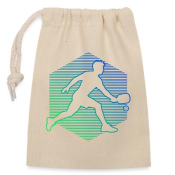 Pickleball athlete Geschenkidee für den Geburtstag - Verschließbarer Geschenkbeutel aus Baumwolle (14x20cm) - Natur - Vorne