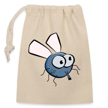 Fly - Closable cotton gift bag (14x20cm) - nature - Front