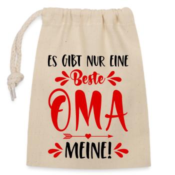 Es gibt nur eine beste Oma Meine! Spruch Enkel Omi - Verschließbarer Geschenkbeutel aus Baumwolle (14x20cm) - Natur - Vorne