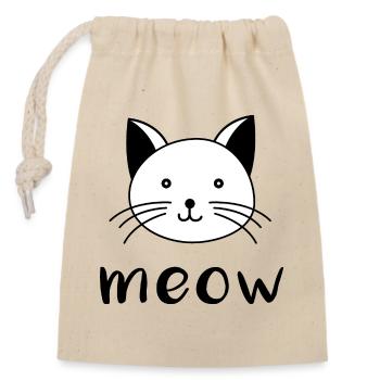 meow katze cats Katzen comic cartoon shirt hoodie - Verschließbarer Geschenkbeutel aus Baumwolle (14x20cm) - Natur - Vorne
