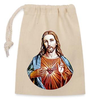 Jesus Christ * Jesus Christ painting - Closable cotton gift bag (14x20cm) - nature - Front