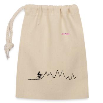 cycling - Closable cotton gift bag (14x20cm) - nature - Front