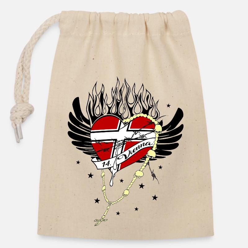 Vienna 14 Penzing - Closable cotton gift bag (14x20cm) - nature