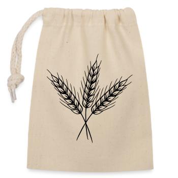 Three fine grain stalks - Closable cotton gift bag (14x20cm) - nature - Front