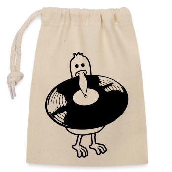 Disque vinyle Party Möwe - Sac cadeau en coton avec cordon (14 x 20 cm) - nature - Devant