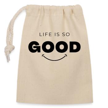 T-shirt positive attitude - Sac cadeau en coton avec cordon (14 x 20 cm) - nature - Devant