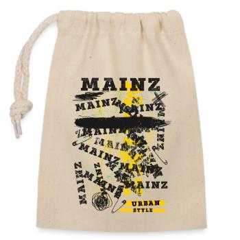 Mayence Allemagne Ville Skyline Accueil Amour - Sac cadeau en coton avec cordon (14 x 20 cm) - nature - Devant