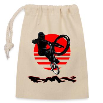 Vélo BMX - Sac cadeau en coton avec cordon (14 x 20 cm) - nature - Devant