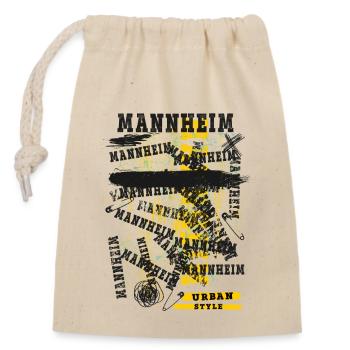 Mannheim Germany City Skyline Home Love - Closable cotton gift bag (14x20cm) - nature - Front