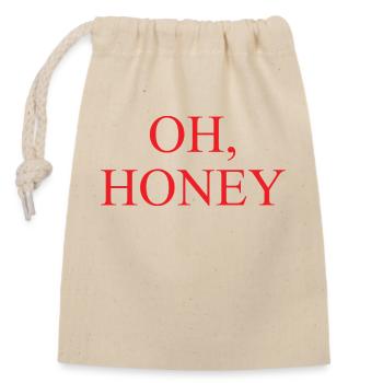 Oh Honey - Closable cotton gift bag (14x20cm) - nature - Front