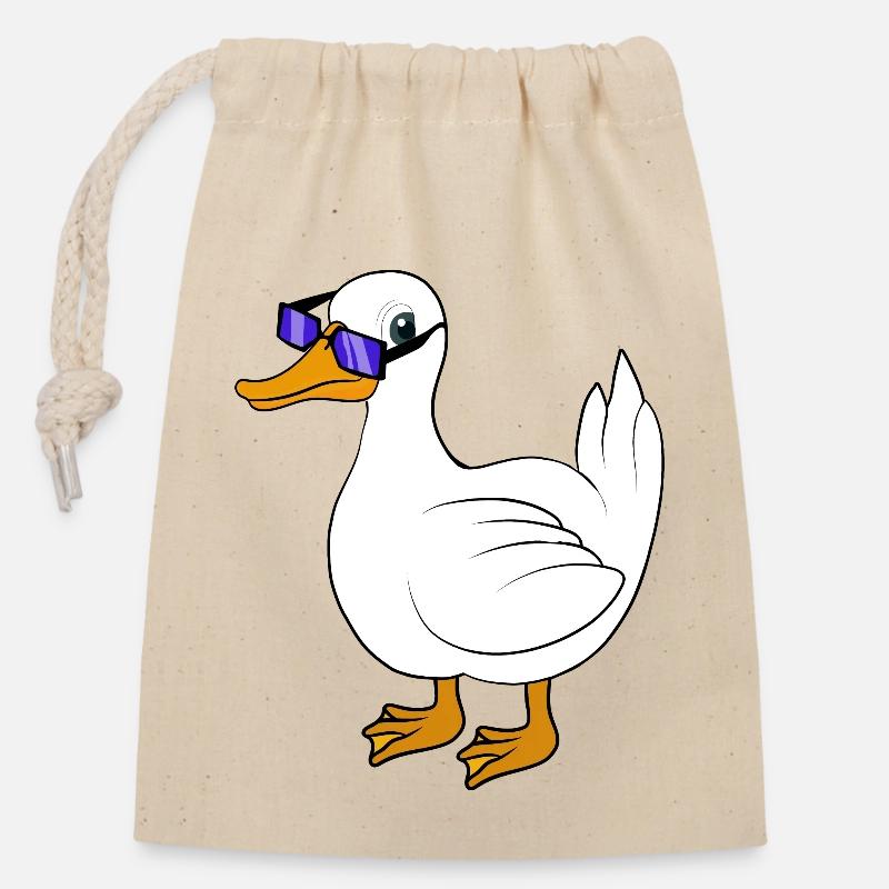 Duck sunglasses cool - Closable cotton gift bag (14x20cm) - nature