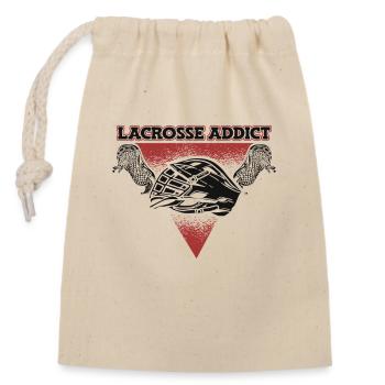Lacrosse Adict Polocrosse Intercrosse Lax Player - Closable cotton gift bag (14x20cm) - nature - Front