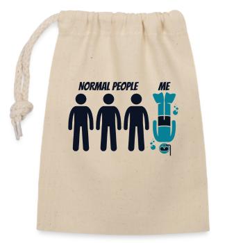Normal People Me Diving Fins Goggles - Closable cotton gift bag (14x20cm) - nature - Front