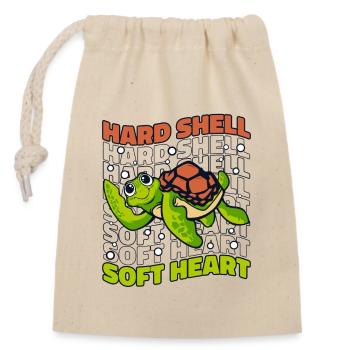 Tortue géante à carapace dure à cœur mou - Sac cadeau en coton avec cordon (14 x 20 cm) - nature - Devant