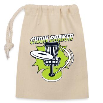 Chain Braker Basket Disc Golfer Frisbee - Sac cadeau en coton avec cordon (14 x 20 cm) - nature - Devant