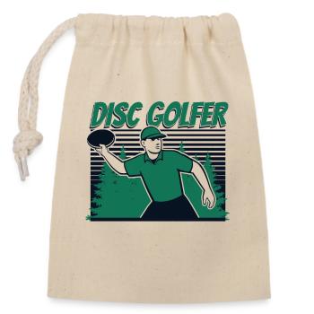 Disc Golfer Disc Golfer Frisbee Golf Basket Disc - Sac cadeau en coton avec cordon (14 x 20 cm) - nature - Devant