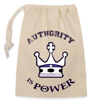 Authority is power - Closable cotton gift bag (14x20cm) - nature - Front