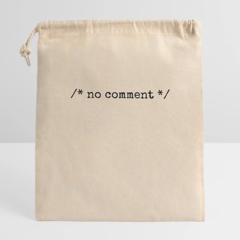 No Comment Developer Softwareentwickler Coder Verschließbarer Geschenkbeutel aus Baumwolle (14x20cm)