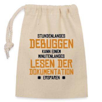 Stundenlanges Debuggen Softwareingenieur Coder - Verschließbarer Geschenkbeutel aus Baumwolle (14x20cm) - Natur - Vorne