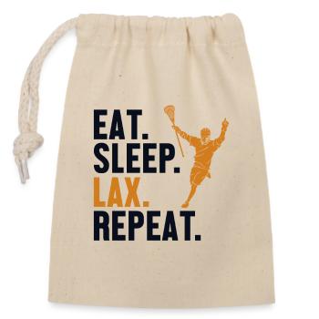 Eat Sleep Lax Repeat Intercrosse Lax Spieler - Verschließbarer Geschenkbeutel aus Baumwolle (14x20cm) - Natur - Vorne